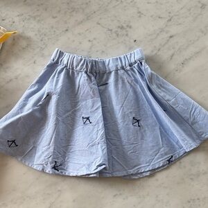 Light toddler Blue Skirt with Embroidered Accents